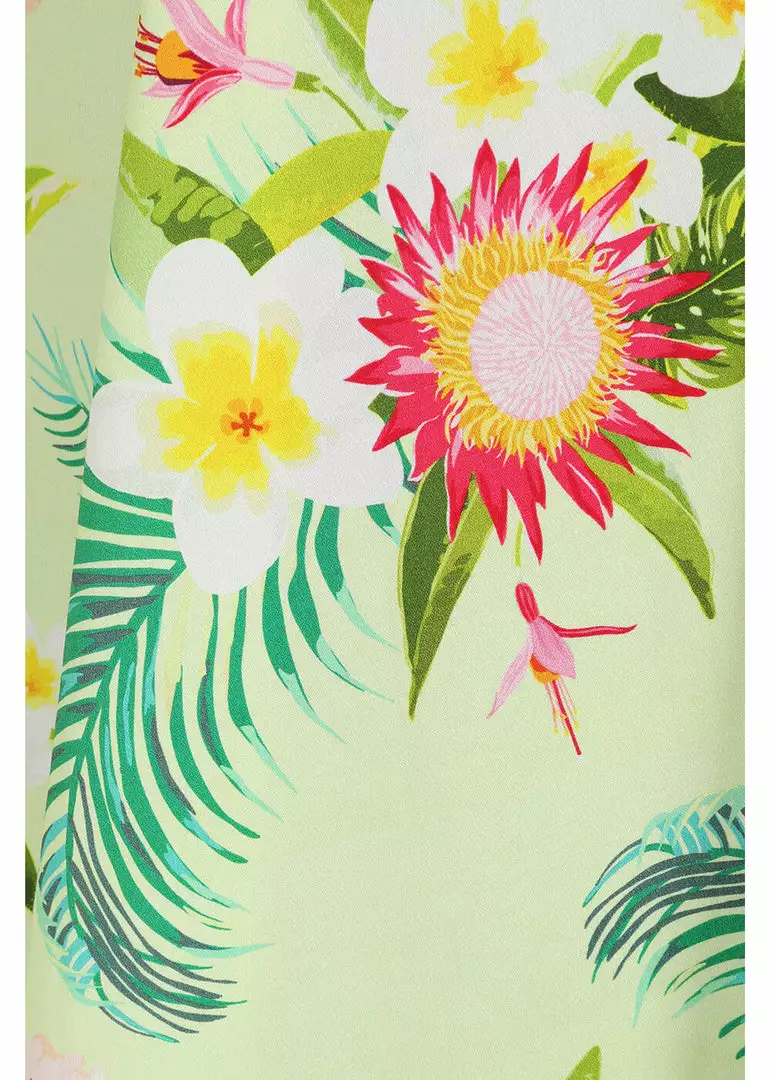 Hearts & Roses Luisa Tropical 50's Swing Dress Yellow 8 Hearts & Roses Luisa Tropical 50's Swing Dress Yellow