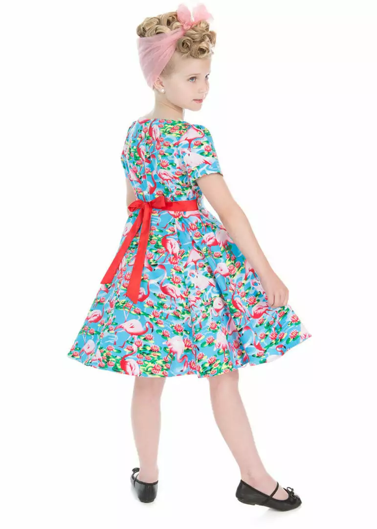 Hearts & Roses Kids Funky Flamingo Dress New In 4 Hearts & Roses Kids Funky Flamingo Dress New In