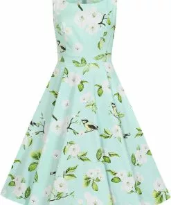 Hearts & Roses Andrea Floral 50's Swing Dress Green 11 Hearts & Roses Andrea Floral 50's Swing Dress Green