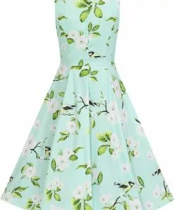 Hearts & Roses Andrea Floral 50's Swing Dress Green 12 Hearts & Roses Andrea Floral 50's Swing Dress Green
