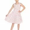 Hearts & Roses Kids Cindy Polkadot 50's Swing Dress White