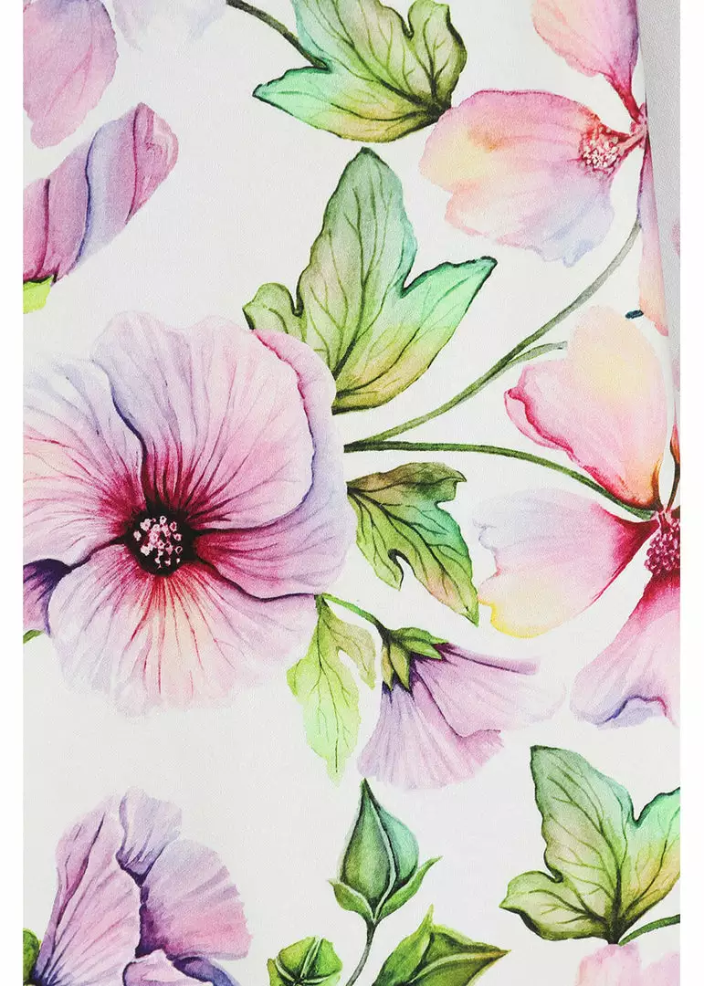 Hearts & Roses Kids Naomi Floral 50's Swing Jurk Dress White 7 Hearts & Roses Kids Naomi Floral 50's Swing Jurk Dress White