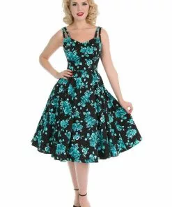 New In Hearts & Roses Rosacea 50's Swing Dress Black 7 New In Hearts & Roses Rosacea 50's Swing Dress Black