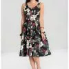 New In Hell Bunny Tahiti 50's Swing Dress Black 2 New In Hell Bunny Tahiti 50's Swing Dress Black