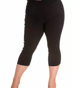 Hell Bunny Tina 50's Capri Trousers Black