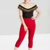 Hell Bunny Tina 50's Capri Trousers Red 2 Hell Bunny Tina 50's Capri Trousers Red
