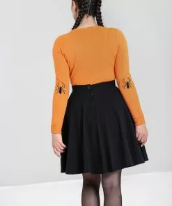 Hell Bunny Spider 50's Cardigan In Orange New In 13 Hell Bunny Spider 50's Cardigan In Orange New In