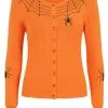 Hell Bunny Spider 50's Cardigan In Orange New In 2 Hell Bunny Spider 50's Cardigan In Orange New In