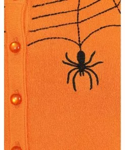Hell Bunny Spider 50's Cardigan In Orange New In