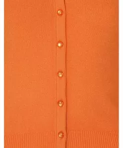 Hell Bunny 50's Paloma Cardigan Orange New In