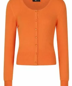 Hell Bunny 50's Paloma Cardigan Orange New In