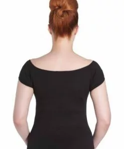 New In Hell Bunny Bardot 50's Top Black 7 New In Hell Bunny Bardot 50's Top Black