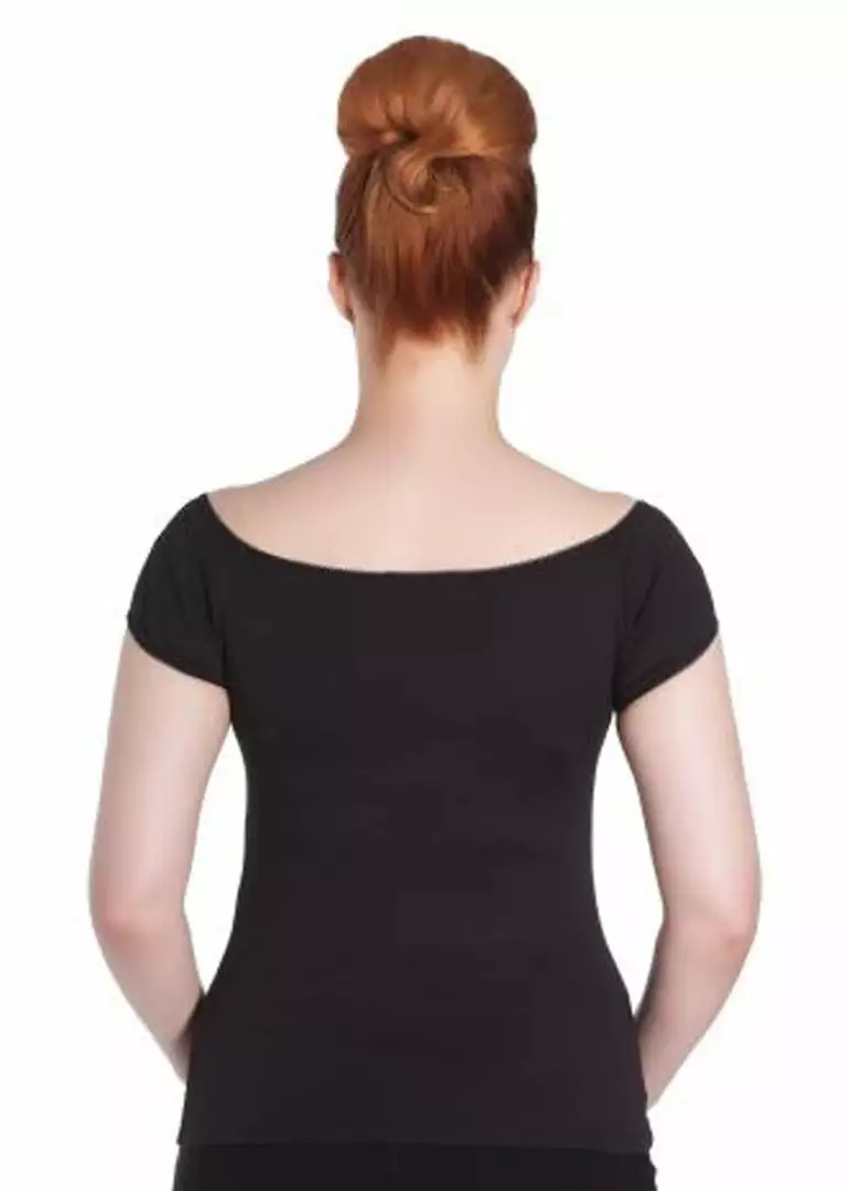 New In Hell Bunny Bardot 50's Top Black 5 New In Hell Bunny Bardot 50's Top Black