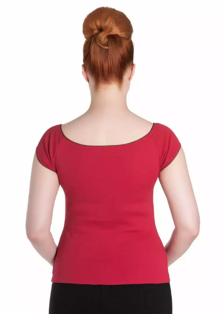 Hell Bunny Bardot 50's Top Red New In 4 Hell Bunny Bardot 50's Top Red New In