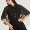 Hell Bunny Draco Cape Blouse Black 1 Hell Bunny Draco Cape Blouse Black