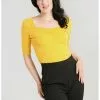 New In Hell Bunny Philippa 50's Top Mustard 2 New In Hell Bunny Philippa 50's Top Mustard