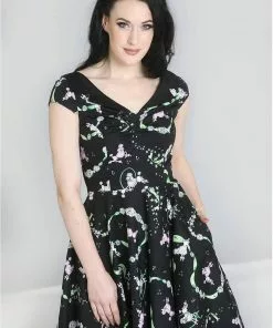 Hell Bunny Lexie Poodles 50's Swing Dress Black New In