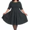 Hell Bunny Peebles Tartan 50's Swing Dress Green New In