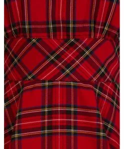 New In Hell Bunny Irvine Tartan 50's Swing Dress Red