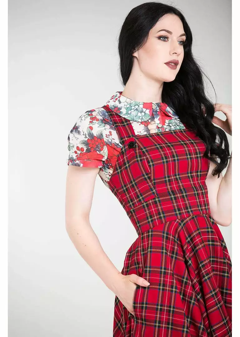 Hell Bunny Irvine Tartan 60's Pinafore Dress Red 5 Hell Bunny Irvine Tartan 60's Pinafore Dress Red