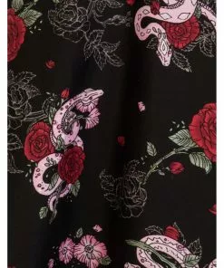 Hell Bunny Python Rose 50's Swing Jurk Zwart 18 Hell Bunny Python Rose 50's Swing Jurk Zwart