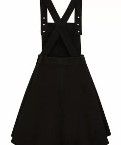 New In Hell Bunny Dakota 50's Pinafore Swing Dress Black 10 New In Hell Bunny Dakota 50's Pinafore Swing Dress Black