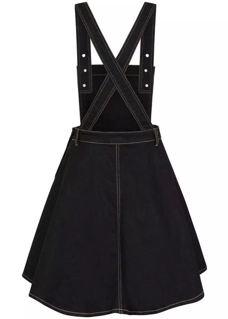 Hell Bunny Dakota 50's Pinafore Swing Dress Navy New In 6 Hell Bunny Dakota 50's Pinafore Swing Dress Navy New In