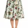 New In Hell Bunny Tahiti 50's Swing Skirt Green