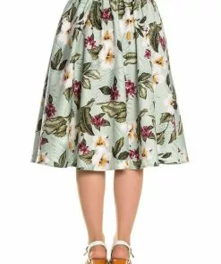 New In Hell Bunny Tahiti 50's Swing Skirt Green