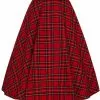 New In Hell Bunny Irvine Tartan 50's Swing Skirt Red