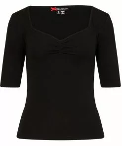 Hell Bunny Philippa 50's Top Black New In