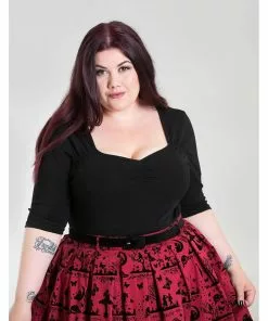 Hell Bunny Philippa 50's Top Black New In
