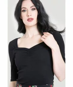 Hell Bunny Philippa 50's Top Black New In