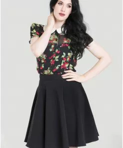 New In Hell Bunny Gabby 50's Swing Skirt Black