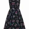 Hell Bunny Poseidon 50's Swing Dress Black New In