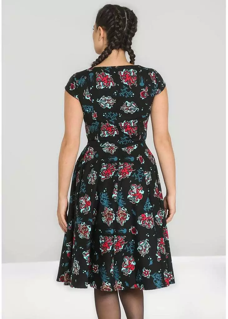 Hell Bunny Poseidon 50's Swing Dress Black New In 8 Hell Bunny Poseidon 50's Swing Dress Black New In