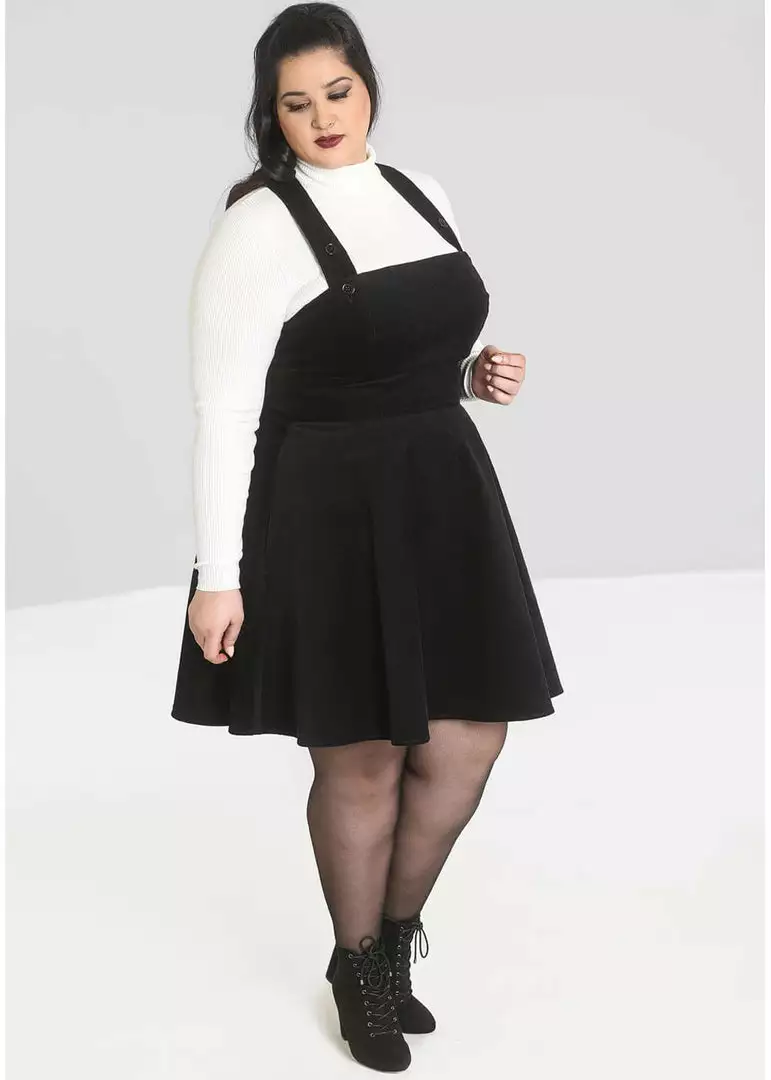 Hell Bunny Wonder Years 60's Pinafore Dress Black 9 Hell Bunny Wonder Years 60's Pinafore Dress Black