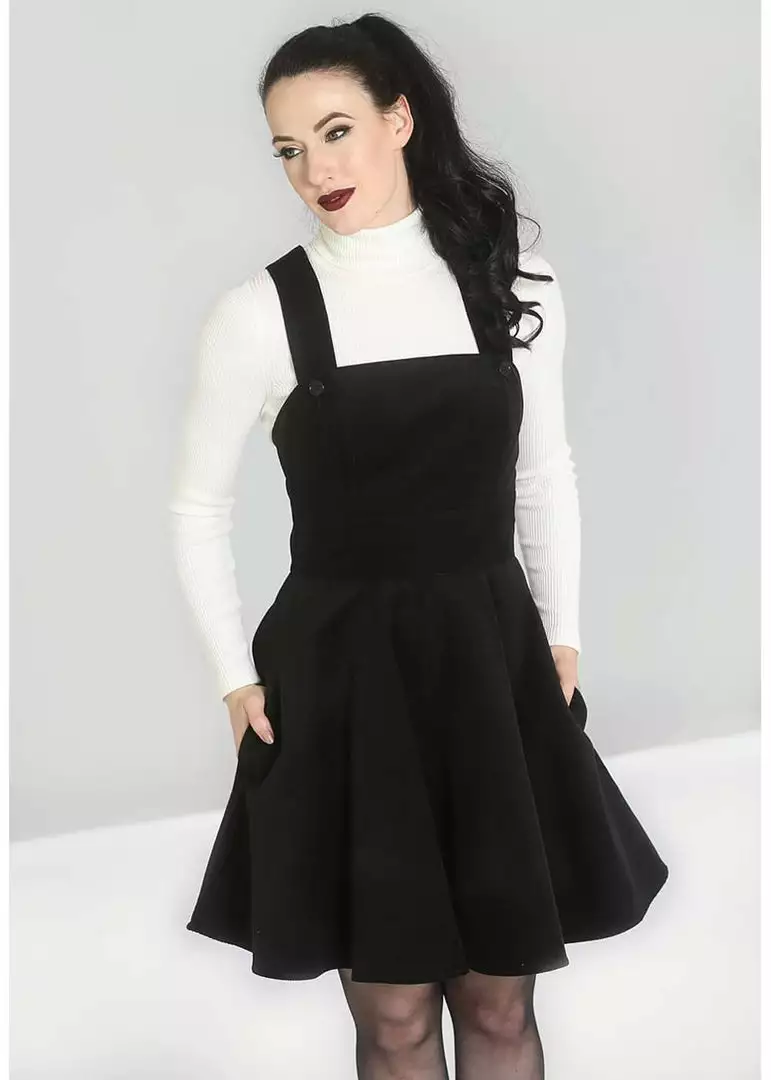 Hell Bunny Wonder Years 60's Pinafore Dress Black 4 Hell Bunny Wonder Years 60's Pinafore Dress Black