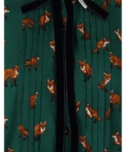 Hell Bunny Vixey Fox 40's Dress Dark Green