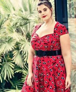 New In Hell Bunny Alison Cherry 50's Swing Dress Red
