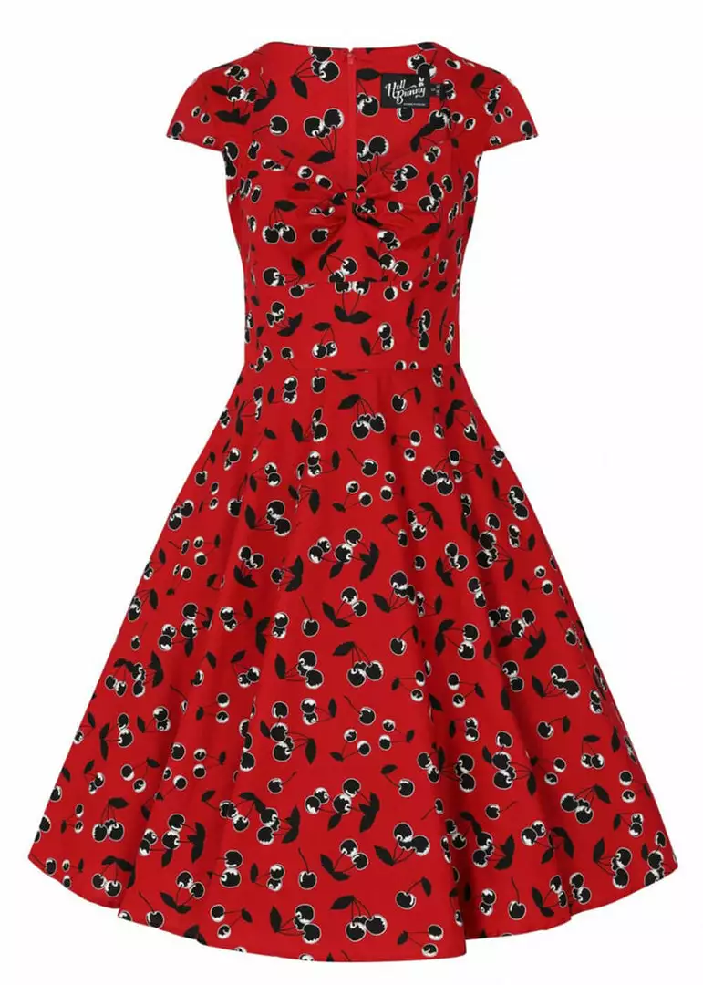 New In Hell Bunny Alison Cherry 50's Swing Dress Red 5 New In Hell Bunny Alison Cherry 50's Swing Dress Red