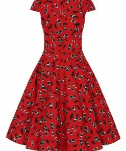 New In Hell Bunny Alison Cherry 50's Swing Dress Red 15 New In Hell Bunny Alison Cherry 50's Swing Dress Red