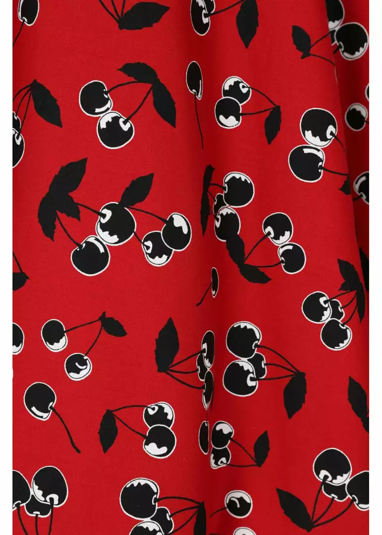 New In Hell Bunny Alison Cherry 50's Swing Dress Red 7 New In Hell Bunny Alison Cherry 50's Swing Dress Red