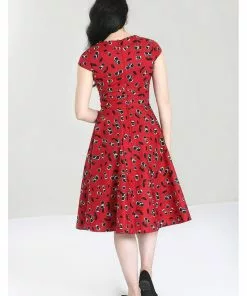 New In Hell Bunny Alison Cherry 50's Swing Dress Red 19 New In Hell Bunny Alison Cherry 50's Swing Dress Red