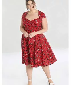 New In Hell Bunny Alison Cherry 50's Swing Dress Red 20 New In Hell Bunny Alison Cherry 50's Swing Dress Red