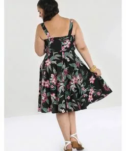 New In Hell Bunny Kalani 50's Swing Dress Black 16 New In Hell Bunny Kalani 50's Swing Dress Black