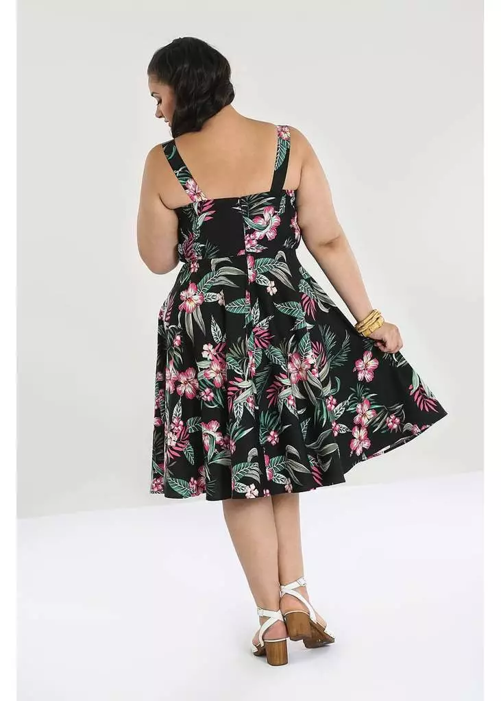 New In Hell Bunny Kalani 50's Swing Dress Black 8 New In Hell Bunny Kalani 50's Swing Dress Black