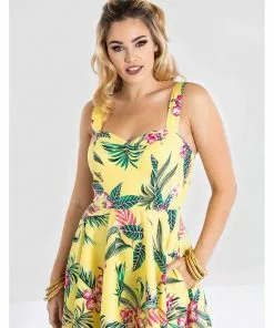 Hell Bunny Kalani 50's Swing Dress Yellow