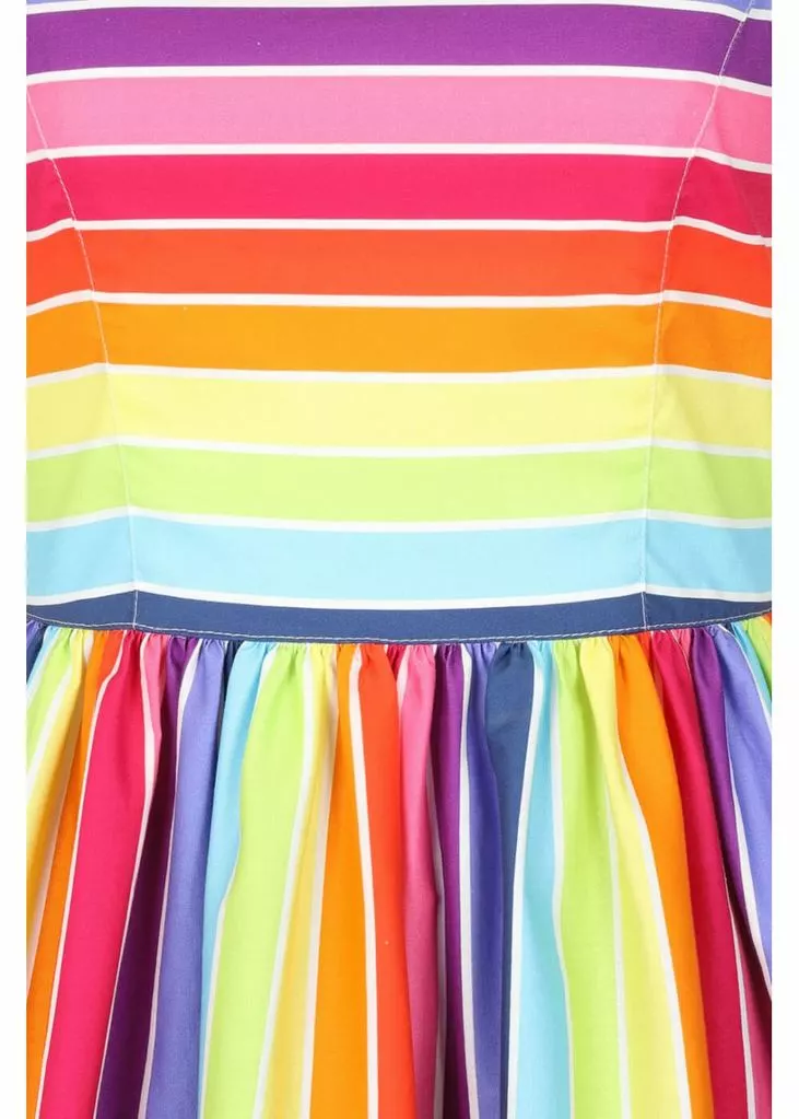 Hell Bunny Over The Rainbow 50's Swing Dress Multi New In 7 Hell Bunny Over The Rainbow 50's Swing Dress Multi New In