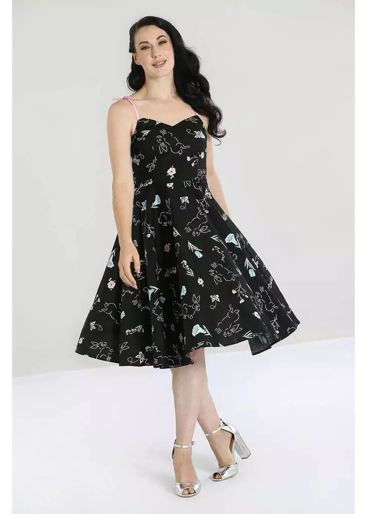 Hell Bunny Binky Bunny 50's Swing Dress Black 9 Hell Bunny Binky Bunny 50's Swing Dress Black